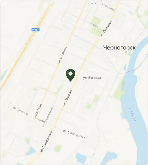 Расположение Ландшафт Парк в Черногорске, ул. Бограда, 01д